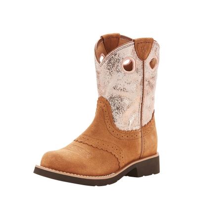 Ariat Fatbaby Cowgirl Kahverengi / Pembe Western Csizma Çocuk (37435-943)